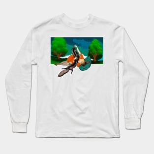 Romantic girl sleeping in the jungle Long Sleeve T-Shirt